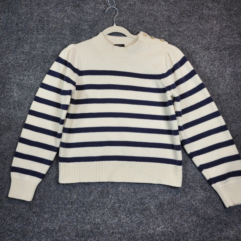Rails Women Nautical Stripe Puff Sleeve‎ Cotton Blend Sweater Pullover Size M